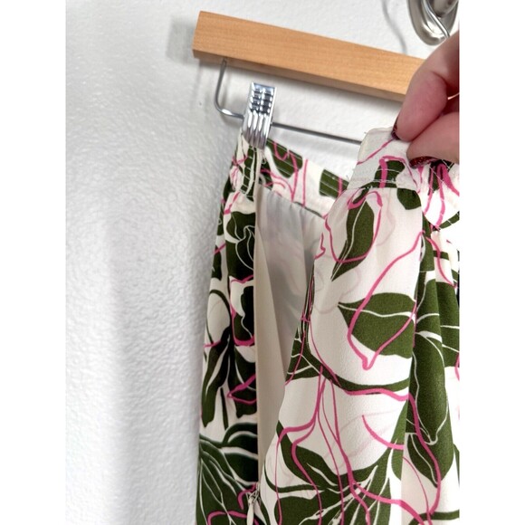 NWT Parker Floral Tiered Midi Skirt Egret White Green Pink Sz 2 Spring Boho New - Picture 9 of 13